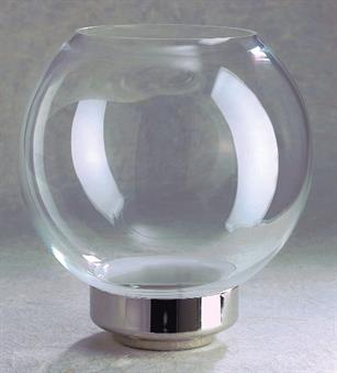 Flambeaux-Glas Klassik vernickelt, Kugelform 