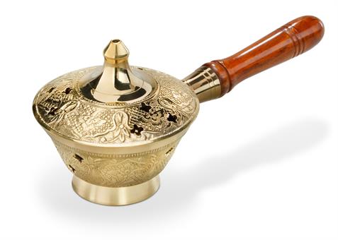 Incense burner with wooden handle 