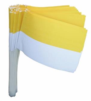 Papierfähnchen, gelb/weiß 