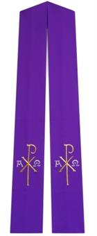 Long stole  embroidered
violet 
