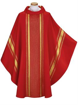 Chasuble with inner stole, red 