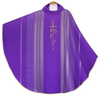 Chasuble "crucifix with ears and vine", violet 